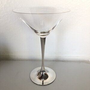 (1) Plata Lappas Argentina Martini Glass Silverplate And Crystal